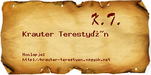 Krauter Terestyén névjegykártya